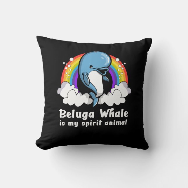 Jag Verkligen precis som valar i Beluga Ocean Anim Kudde (Framsida)