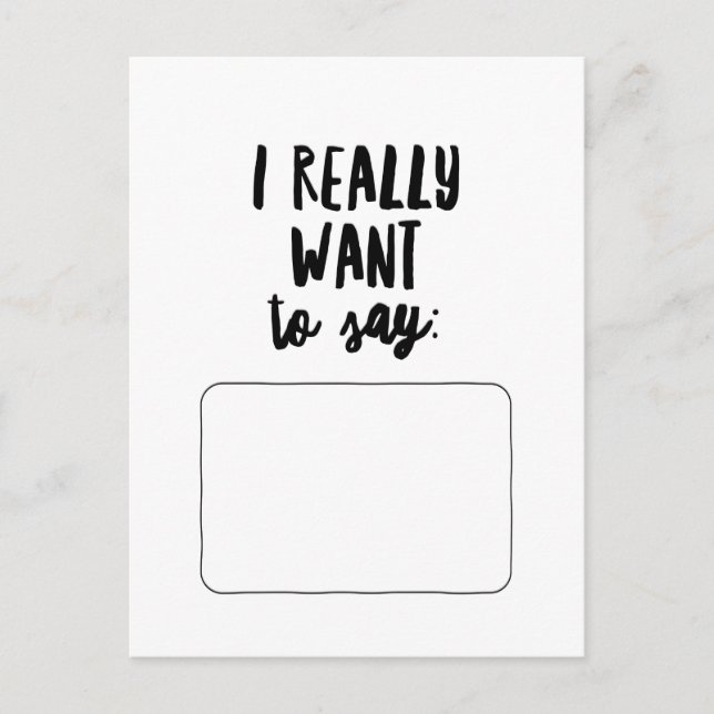 Jag Verkligen vill säga.. Vykort (Framsida)