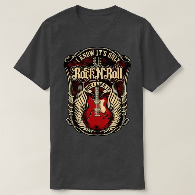 Jag vet att det bara är Rock and roll T Shirt (Design framsida)