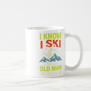 Jag vet att jag åker skidor - Roliga citat om skid Kaffemugg