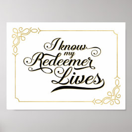 Jag vet att jag Poster Redeemer Lives Art, Guld Ra