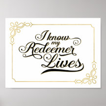 Jag vet att jag Poster Redeemer Lives Art, Guld Ra