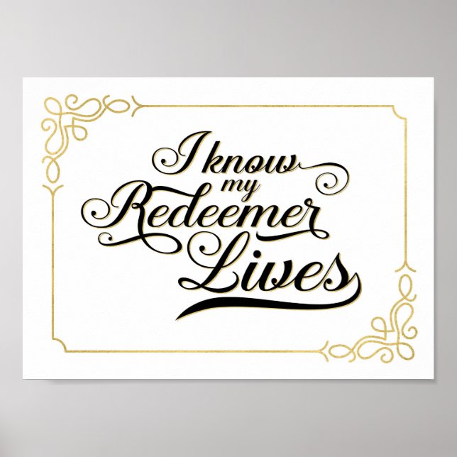 Jag vet att jag Poster Redeemer Lives Art, Guld Ra (Framsidan)