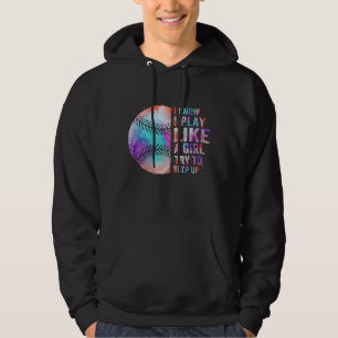 Jag vet att jag spelar som en tjej försöker beh hoodie