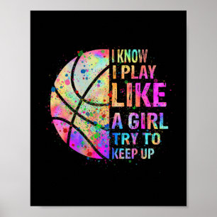 Jag vet att jag spelar som en tjej försöker Behåll Poster