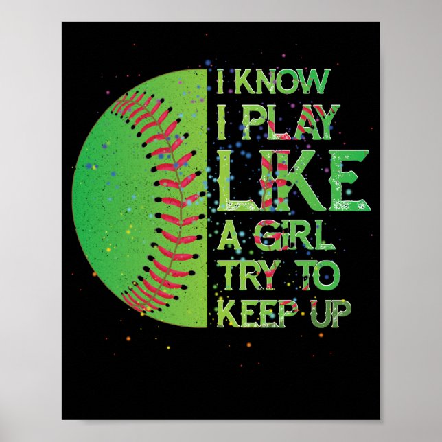 Jag vet att jag spelar som en tjej försöker Behåll Poster (Framsidan)