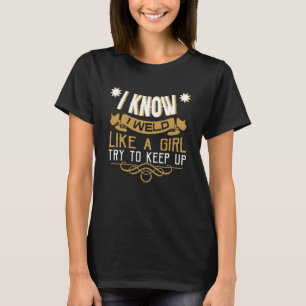 Jag vet att jag svettas som en flicka som försöker t shirt