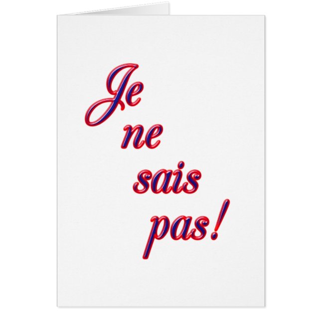 Jag vet inte kort (Framsidan)