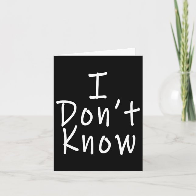 Jag vet inte  kort (Framsida)