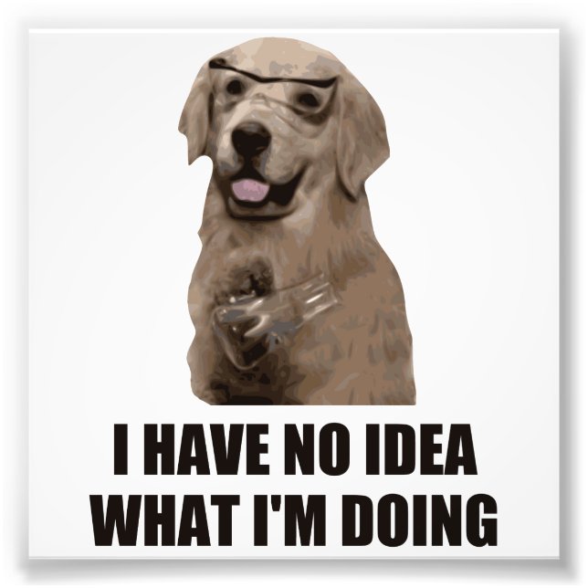 Jag vet inte vad jag gör fototryck (Framsidan)