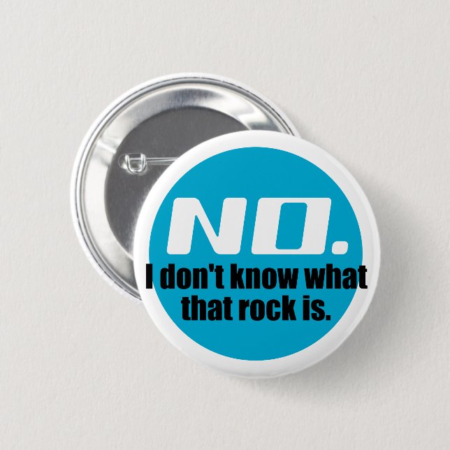 Jag vet inte vad Sten är (blått) Knapp (Framsida & baksida)