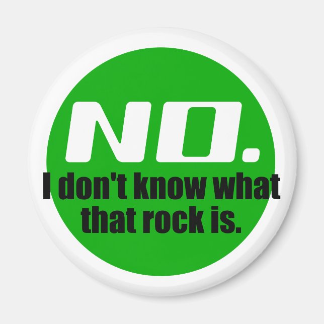 Jag vet inte vad Sten är (Grönt) Magnet (Framsidan)