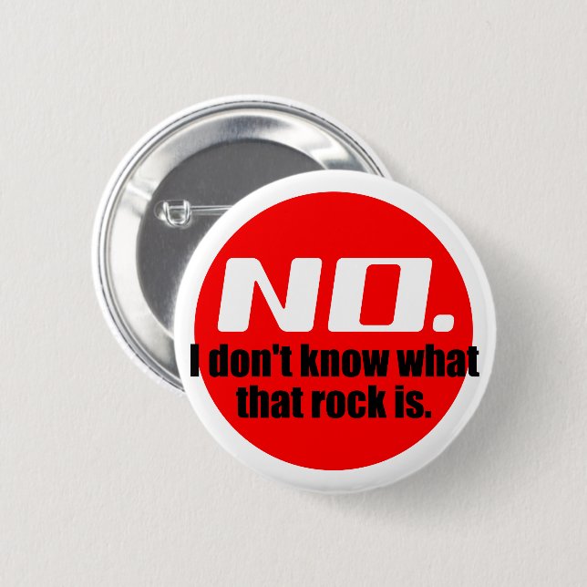 Jag vet inte vad Sten är (rött) Knapp (Framsida & baksida)