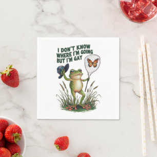 Jag vet inte vart jag ska, men jag är Gay Frog Pappersservett