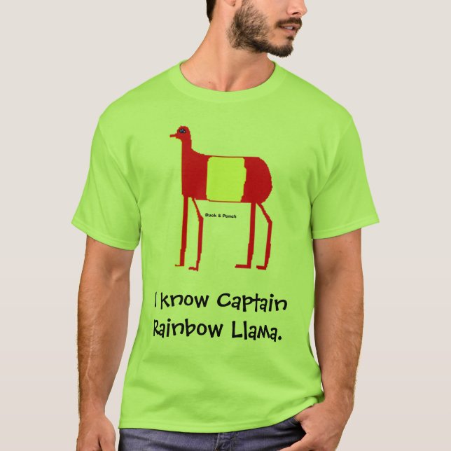Jag vet kaptenregnbågellama.en t-shirt (Framsida)