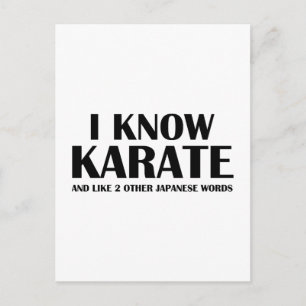 Jag vet Karate. Och som två andra japanska ord. Vykort