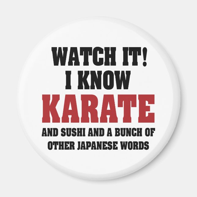 Jag vet Karate! och Sushi och andra japanska Ord Magnet (Framsidan)