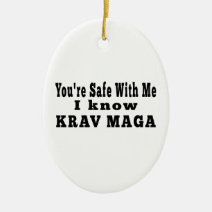 Jag vet Krav Maga Julgransprydnad Keramik
