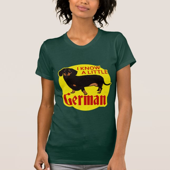Jag vet lite en tysk t shirt (Framsida)