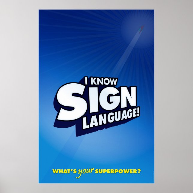 Jag vet teckenspråk. ASL Poster (Framsidan)