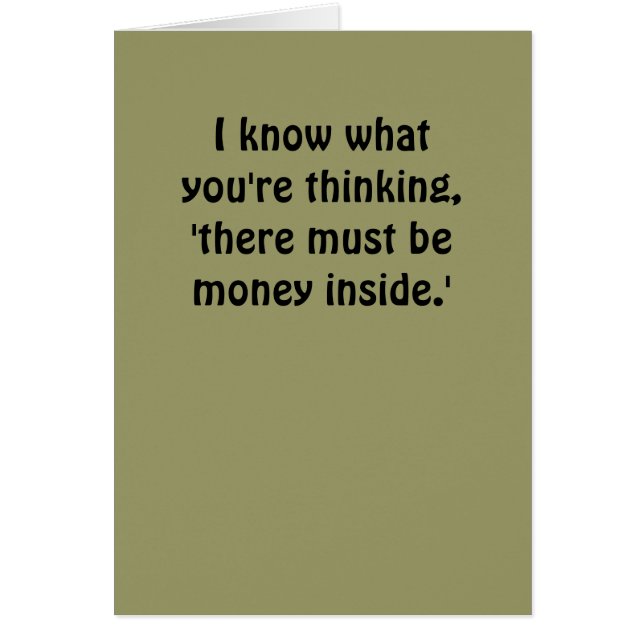 Jag vet vad du är tänkande, 'där måste vara hälsningskort (Framsidan)