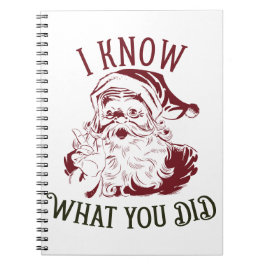 Jag vet vad du gjorde Vintage Chistmas Anteckningsbok