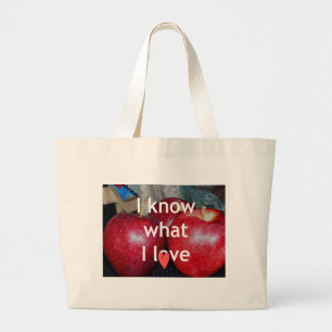 "Jag vet vad jag Kärlek" - Apple-ThLED-design Jumbo Tygkasse