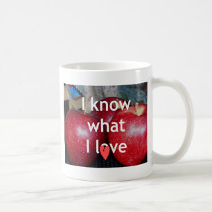 "Jag vet vad jag Kärlek" - Apple-ThLED-design Kaffemugg