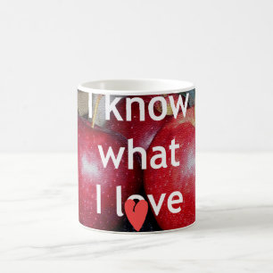 "Jag vet vad jag Kärlek" - Apple-ThLED-design Kaffemugg