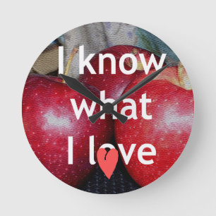"Jag vet vad jag Kärlek" - Apple-ThLED-design Rund Klocka