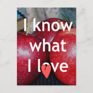 "Jag vet vad jag Kärlek" - Apple-ThLED-design Vykort