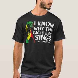 Jag vet varför den afrikanska Coolan av fågelbur T Shirt