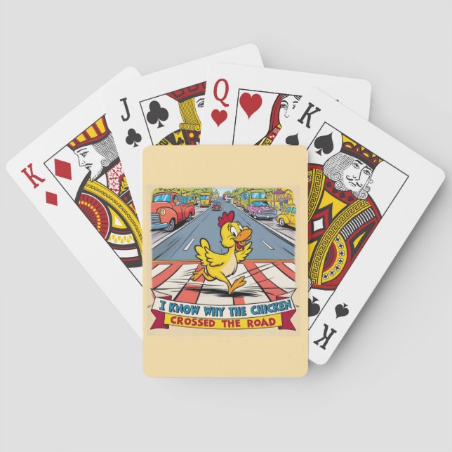 Jag vet varför kycklingen korsade vägen casinokort (Baksidan)
