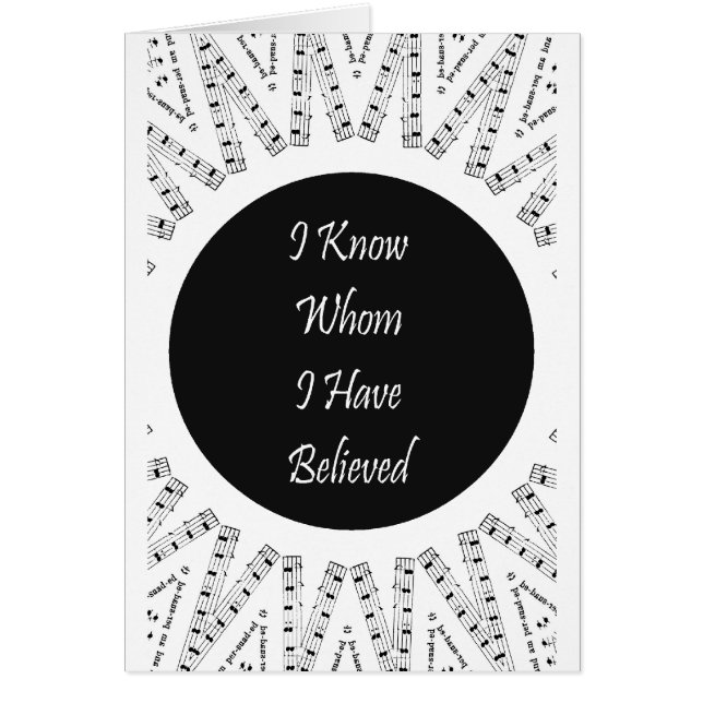 Jag vet, vem jag har trott OBS kort (Framsidan)