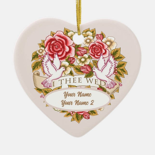 Jag vigs till dig  specialdesignad vigselornament julgransprydnad keramik (Framsidan)