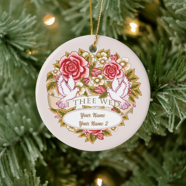 Jag vigs till dig  specialtillverkad brölladssmyck julgransprydnad keramik (Träd)