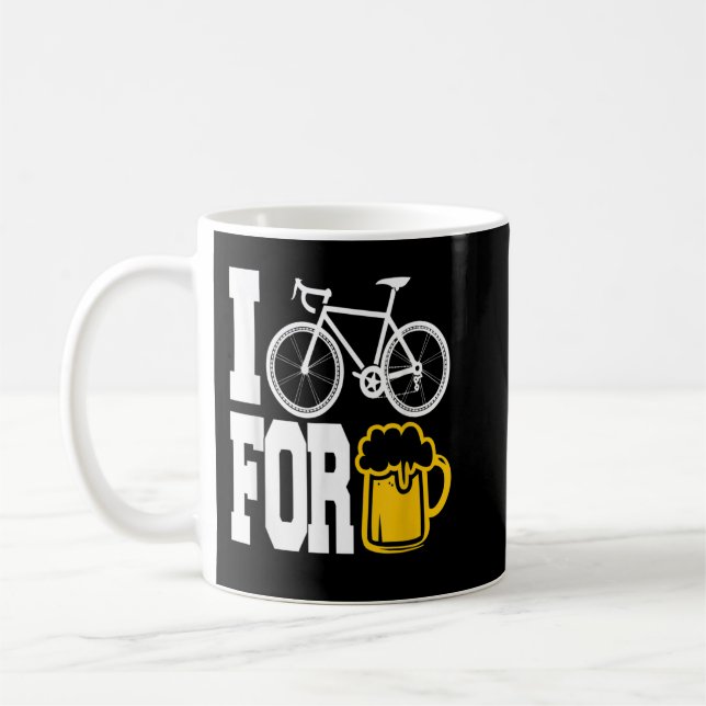 JAG VIKER PÅ ÖL - Lustigt Cycling T Shirt! Kaffemugg (Vänster)