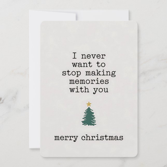 Jag vill aldrig sluta skapa minnen med dig jul inbjudningar (Framsida)