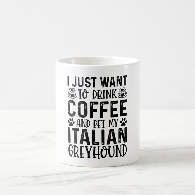 Jag vill äta min italienska Greyhound Kaffemugg (Center)