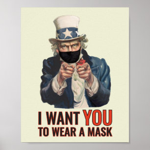 Jag vill att du bäror en mask - propaganda poster
