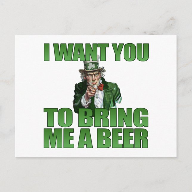 Jag vill att du ger mig ett Beer-vykort Vykort (Framsida)