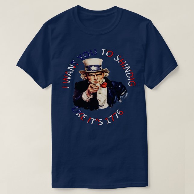 Jag vill att du hjtar som 1776 t shirt (Design framsida)