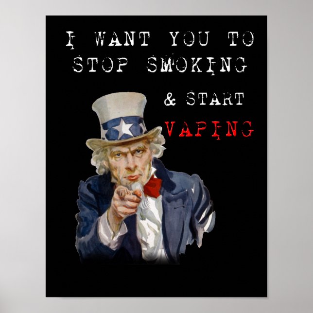 Jag vill att du Poster farbror Sam Vape Premium (Framsidan)
