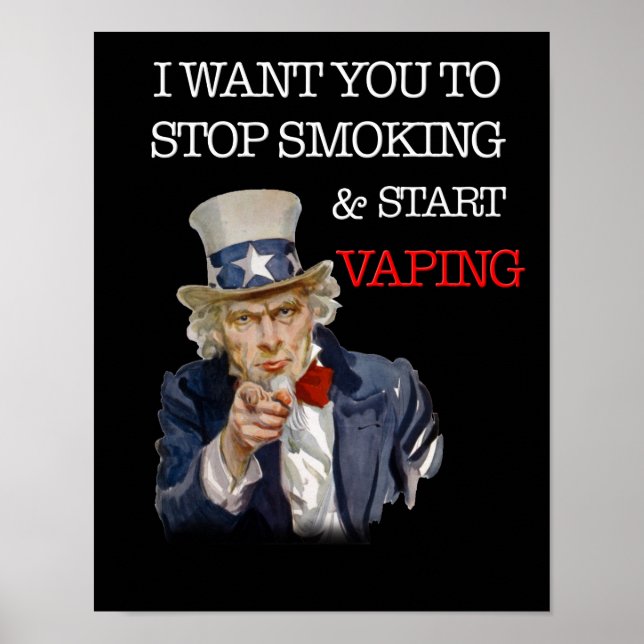 Jag vill att du Poster farbror Sam Vape Premium (Framsidan)
