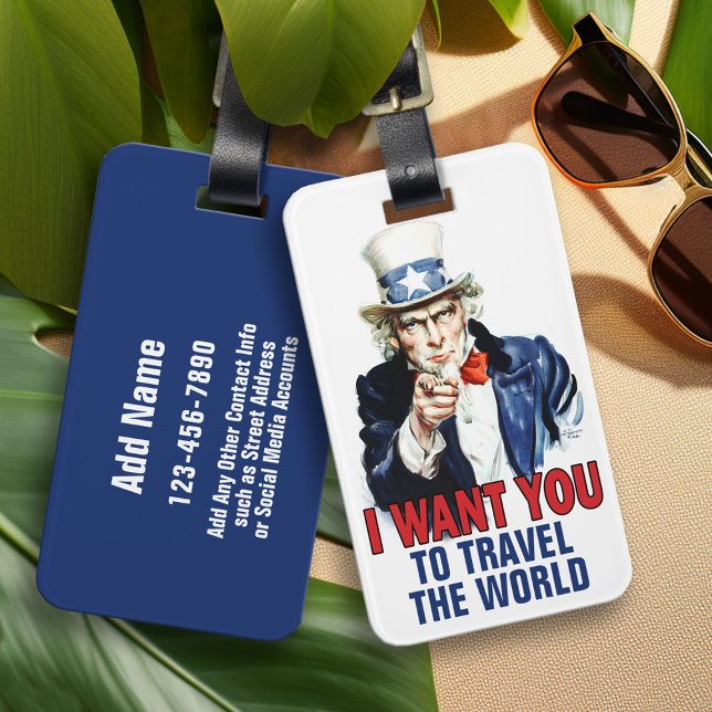 Jag vill att du reser bagagebricka (Custom Luggage Tag)