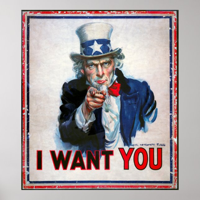 JAG VILL ATT DU SÄGER UNCLE SAM 1917 POSTER (Framsidan)