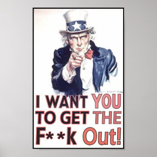 Jag vill att du ska få ut F**k! Poster