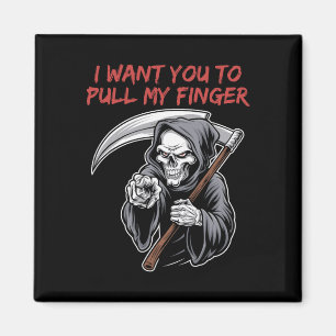 Jag vill att du tar min Finger Grim Reaper Hallowe Magnet