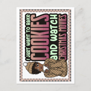 Jag vill baka julkakor och filmer helg vykort