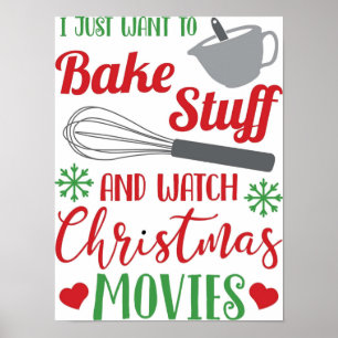 Jag vill bake Saker och titta på julfilmer Poster